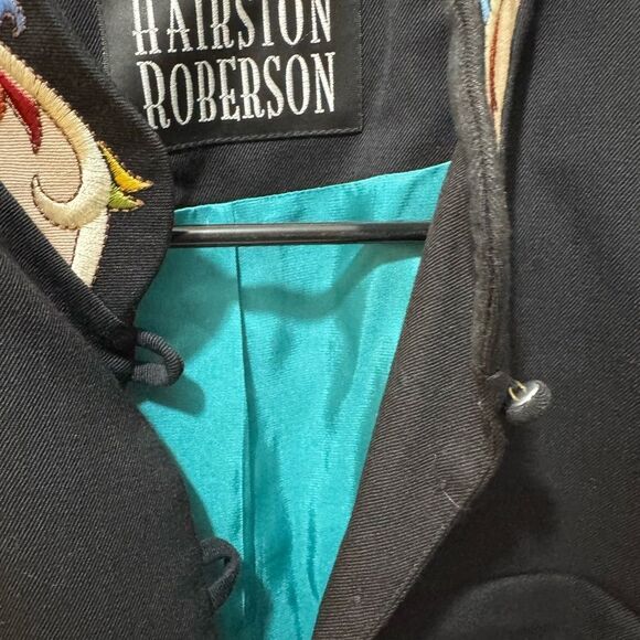 Vintage 80s Hairston Roberson 100% wool Embroidered  Jacket sz 10 - Picture 3 of 7
